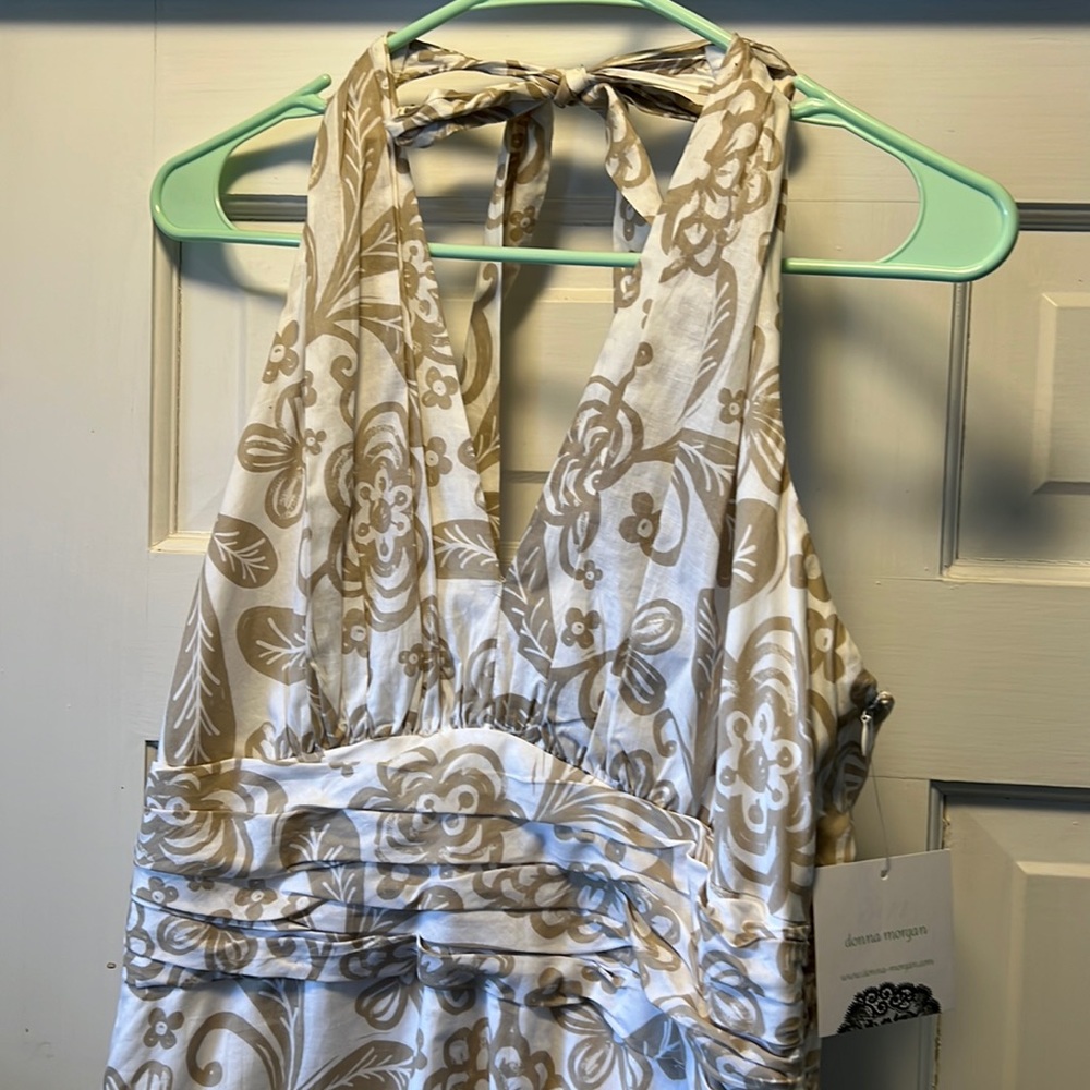 NWT Donna Morgan Raffia halter dress